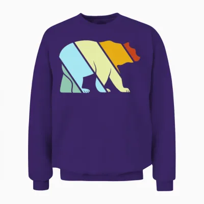 Bear Retro Unisex Sweatshirt - Purple