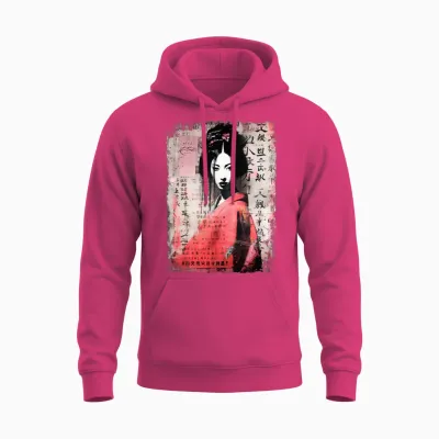 Geisha Asia Japan Woman Vintage Culture Tokyo Geisha Long Sleeve, Black Unisex Hoodie - Heliconia