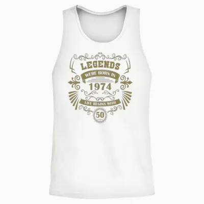 50th Birthday Vintage 1974 Vintage Western Unisex Tank Top - White