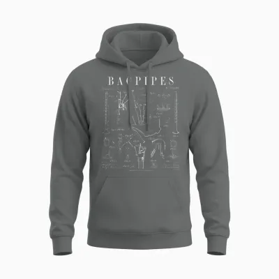 Bagpipe Bagpipe Player Vintage Patent Musician Unisex Hoodie - Graphite Heather