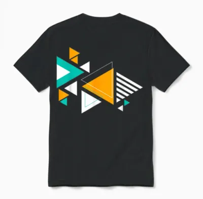 Colorful Art Graphic Geometric Triangle Abstract Unisex T-Shirt - Black