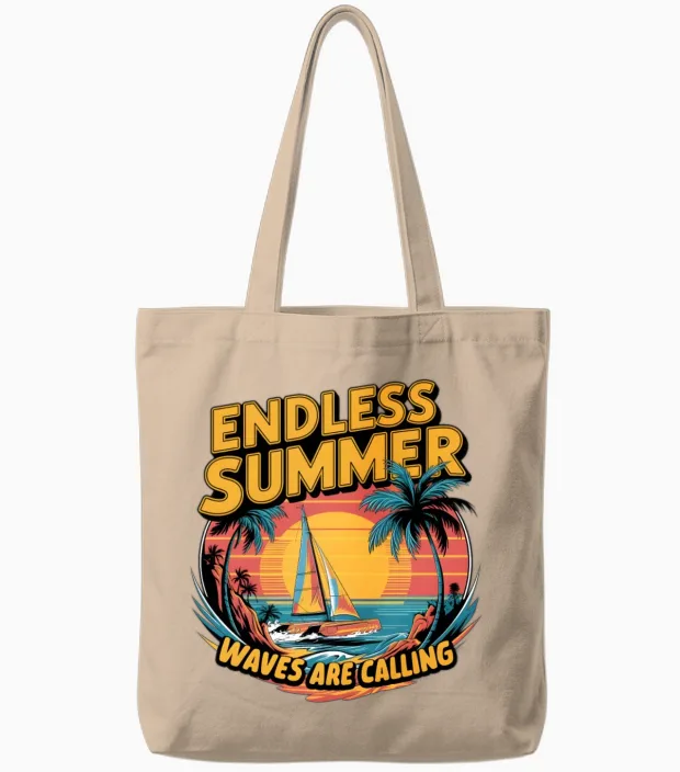 Waves Are Calling 3 Tote Bags in Natural