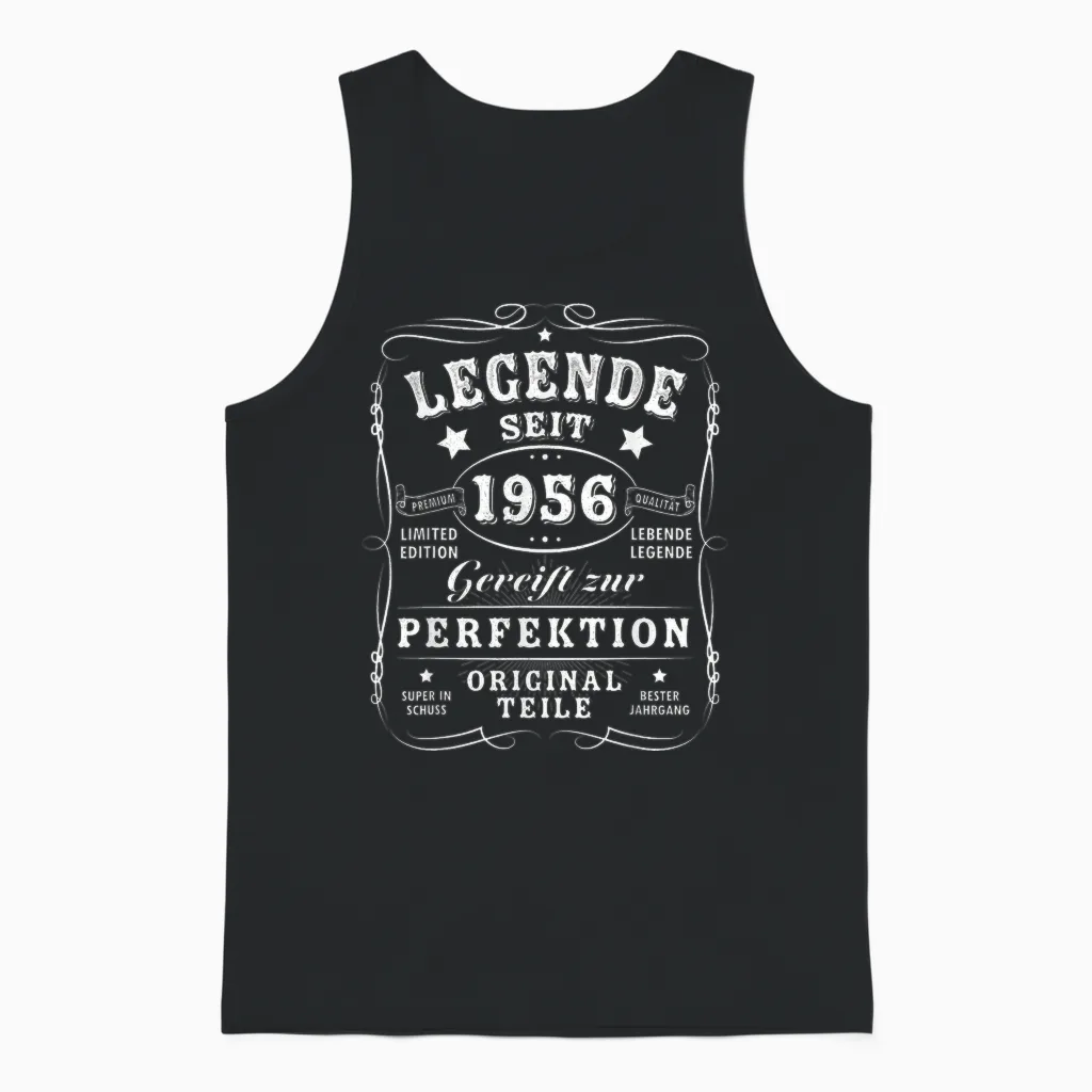 1956 Birthday Man 70th Decoration Funny 70s 70th Birthday Unisex Tank Top in Black