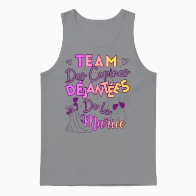 Women's Team Crazy Girlfriends of the Bride T-Shirt Evjf T-Shirt, White Unisex Tank Top - Sport Grey