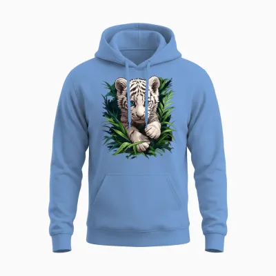 White Tiger Weiße Tiger Weißer Tiger Unisex Hoodie - Carolina Blue