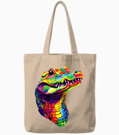 Crocodile Alligator Reptiles Alligators Crocodiles Tote Bags - Natural