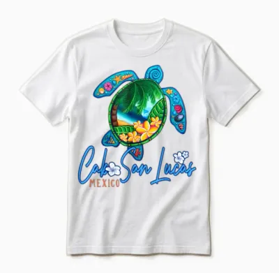 Cabo San Lucas Sea Turtle Mexico Vacation Family Unisex T-Shirt - White