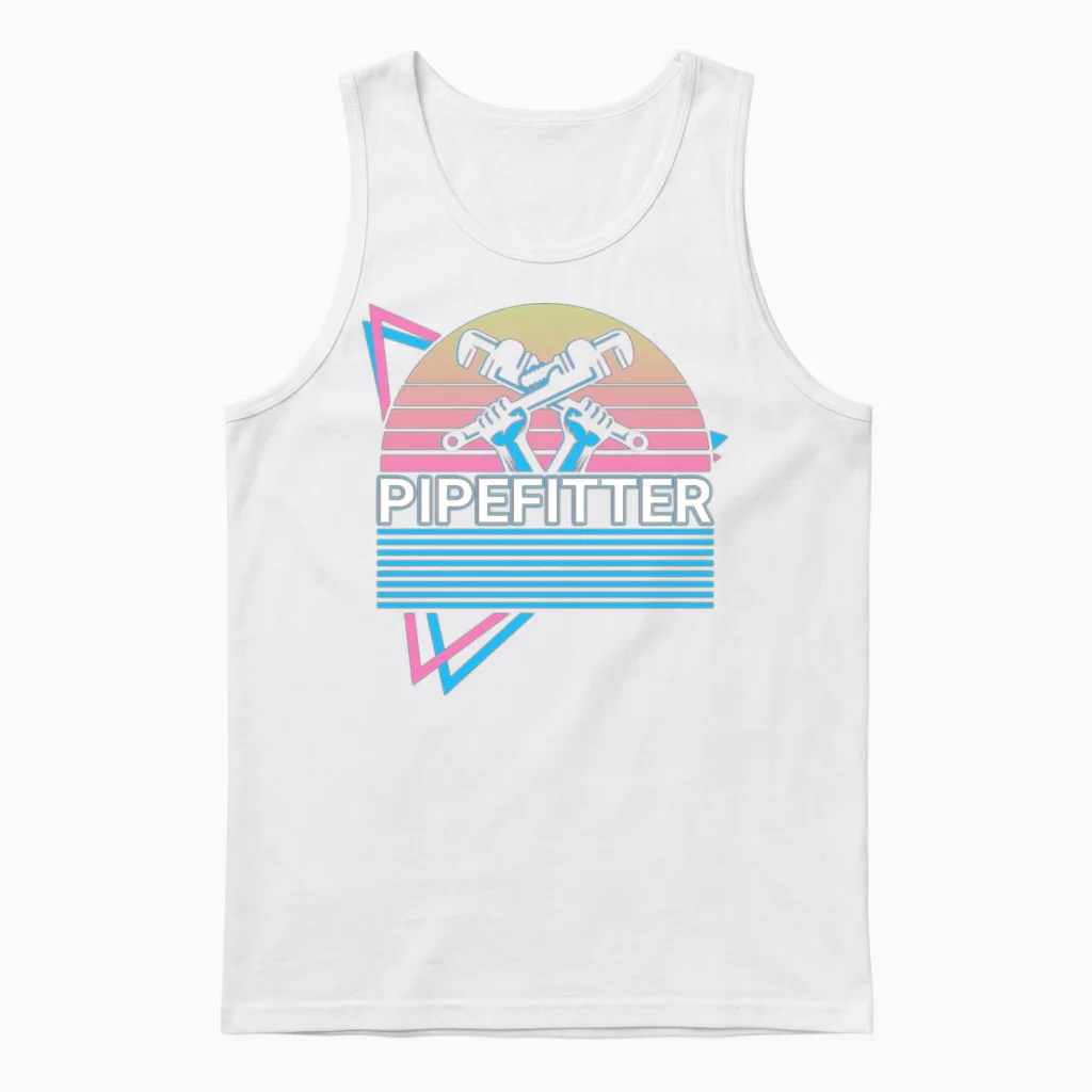 Pipefitter Pipe Fitter Retro Unisex Tank Top - White