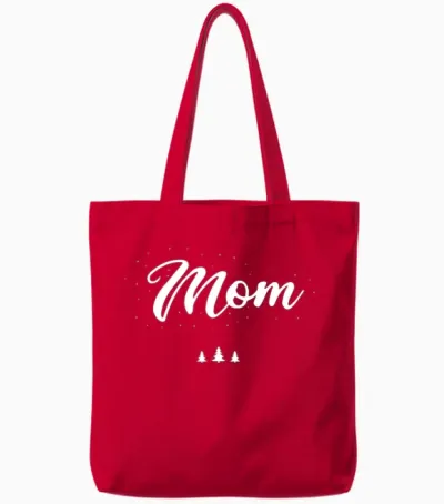 Mom Funny Christmas Tote Bags - Red