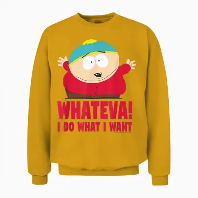 South Park Cartman Classic Fit T-Shirt - Black Crew Neck, Short Sleeve, Casual Unisex Sweatshirt - Gold