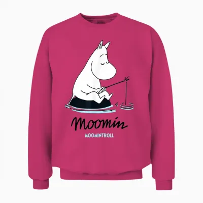 Fishing at Moomin Moomintroll T-Shirt, Grey, S Unisex Sweatshirt - Heliconia