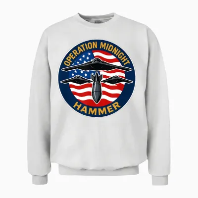 Operation Midnight Hammer - Usa Flag Midnight Hammer Unisex Sweatshirt - White