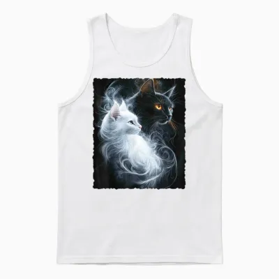 Süße Magische Katze Kätzchen Kitten Fantasy Kunst Unisex Tank Top - White