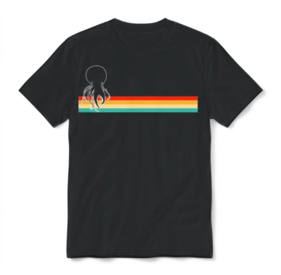 Jellyfish Retro Unisex T-Shirt - Black