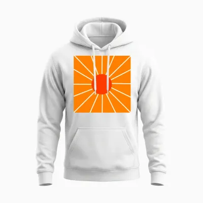 Retro Sunset Orange and Yellow Unisex Hoodie - White