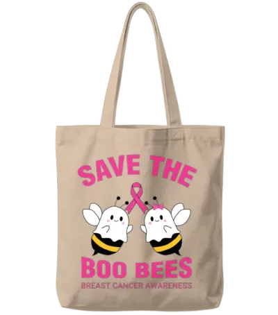 Mom Save the Boobees Funny Halloween Tote Bags - Natural