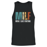 Milf Man I Love Farting Funny Retro Men Dad Humor Unisex Tank Top - Black – 2