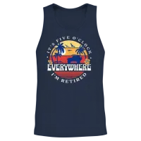 It's Five O'clock Everywhere I'm Retired Unisex Tank Top - Navy – 2