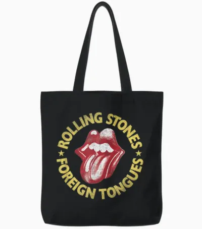 Offizielle Rolling Stones Fremdzungenlecks Tote Bags - Black