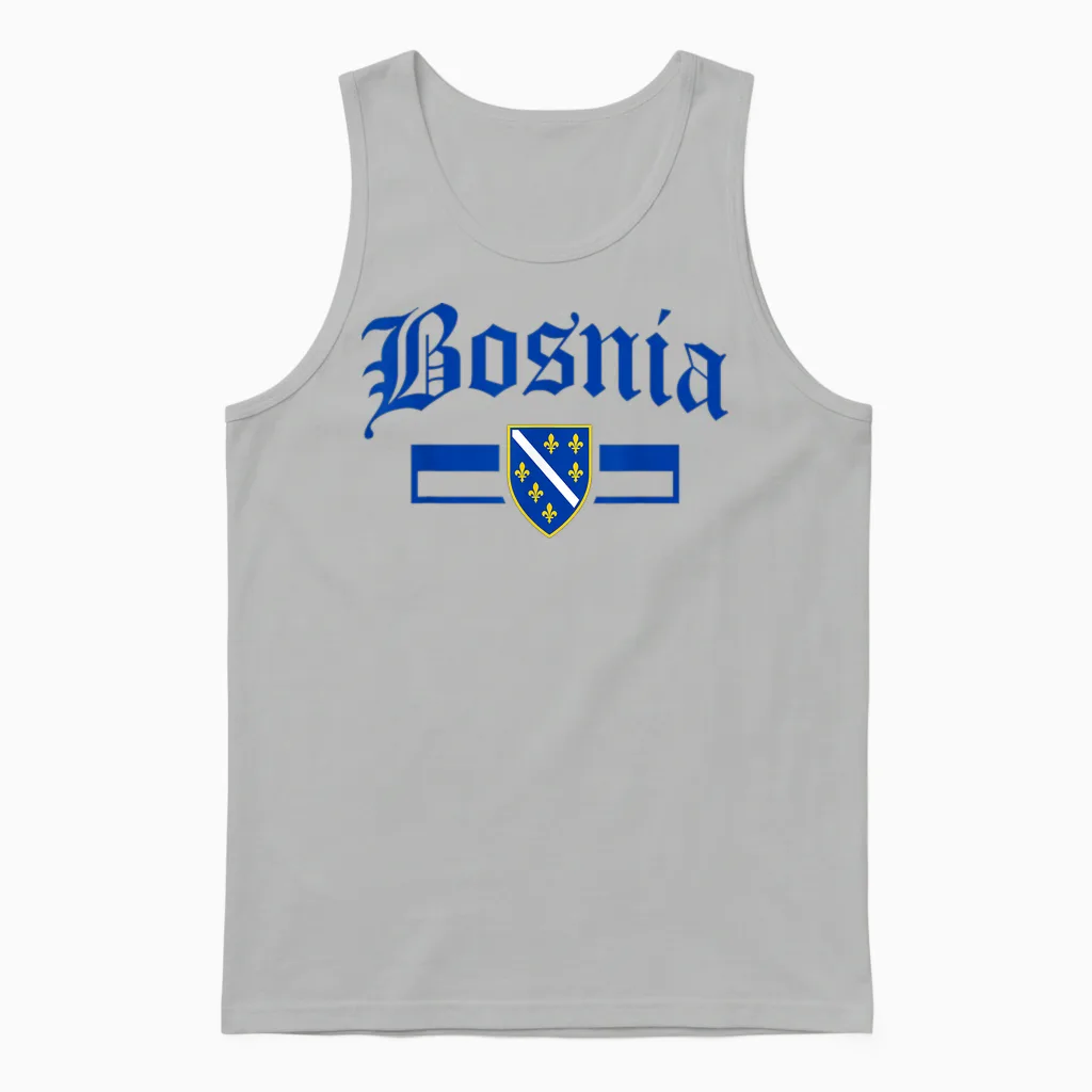 Bosnien Geschenk Flagge Bosnia Vintage Herzegowina Sarajevo Unisex Tank Top in Ash