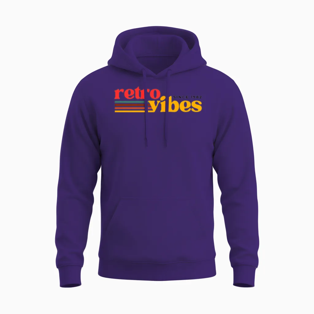 Retro Vibes Unisex Hoodie in Purple