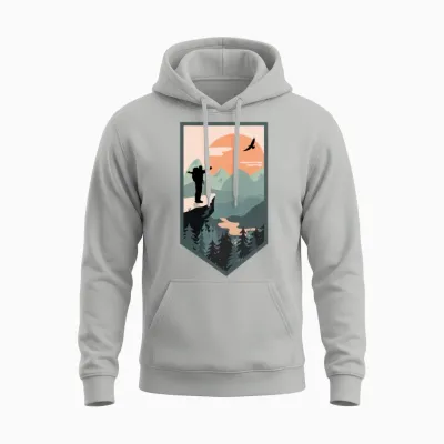 Hiking Unisex Hoodie - Ash