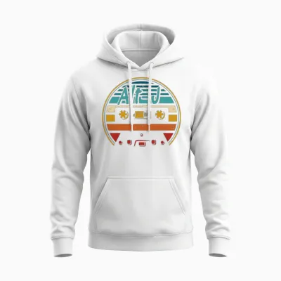 Vintage Alt-J Retro Cassette Retro Circle Unisex Hoodie - White