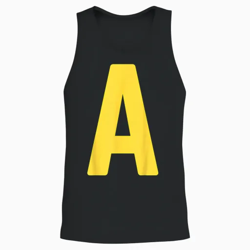 Letter a Yellow on Red Halloween Costume Party Unisex Tank Top - Black