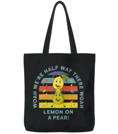 Lemon on a Pear Funny Tote Bags - Black