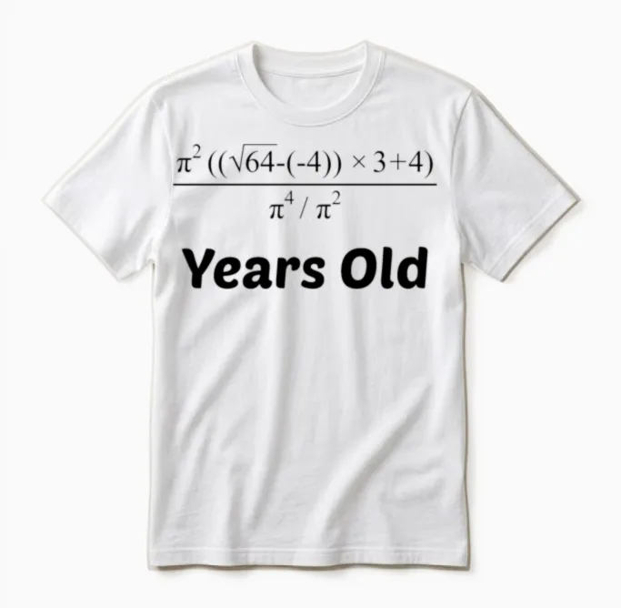 Algebra Equation 40th Birthday Unisex T-Shirt in White