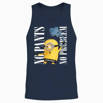 Minions Censored No Pants No Problem Unisex Tank Top - Navy