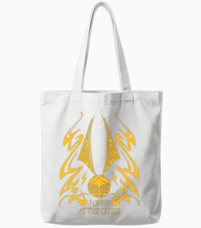 Harry Potter Golden Snitch I Open at the Close Tote Bags - White