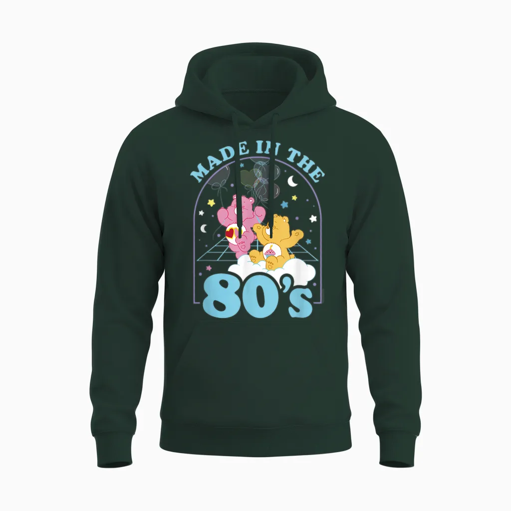 Care Bears Birthday Bear Love-A-Lot Bear Made in the 80's T-Shirt, Black, S Unisex Hoodie in Forest