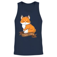 Stay Foxy - Cute Fox — Wildlife Gift Unisex Tank Top - Navy – 2