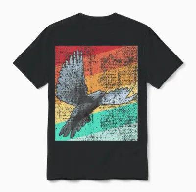 Pigeon Retro Pigeon Unisex T-Shirt - Black