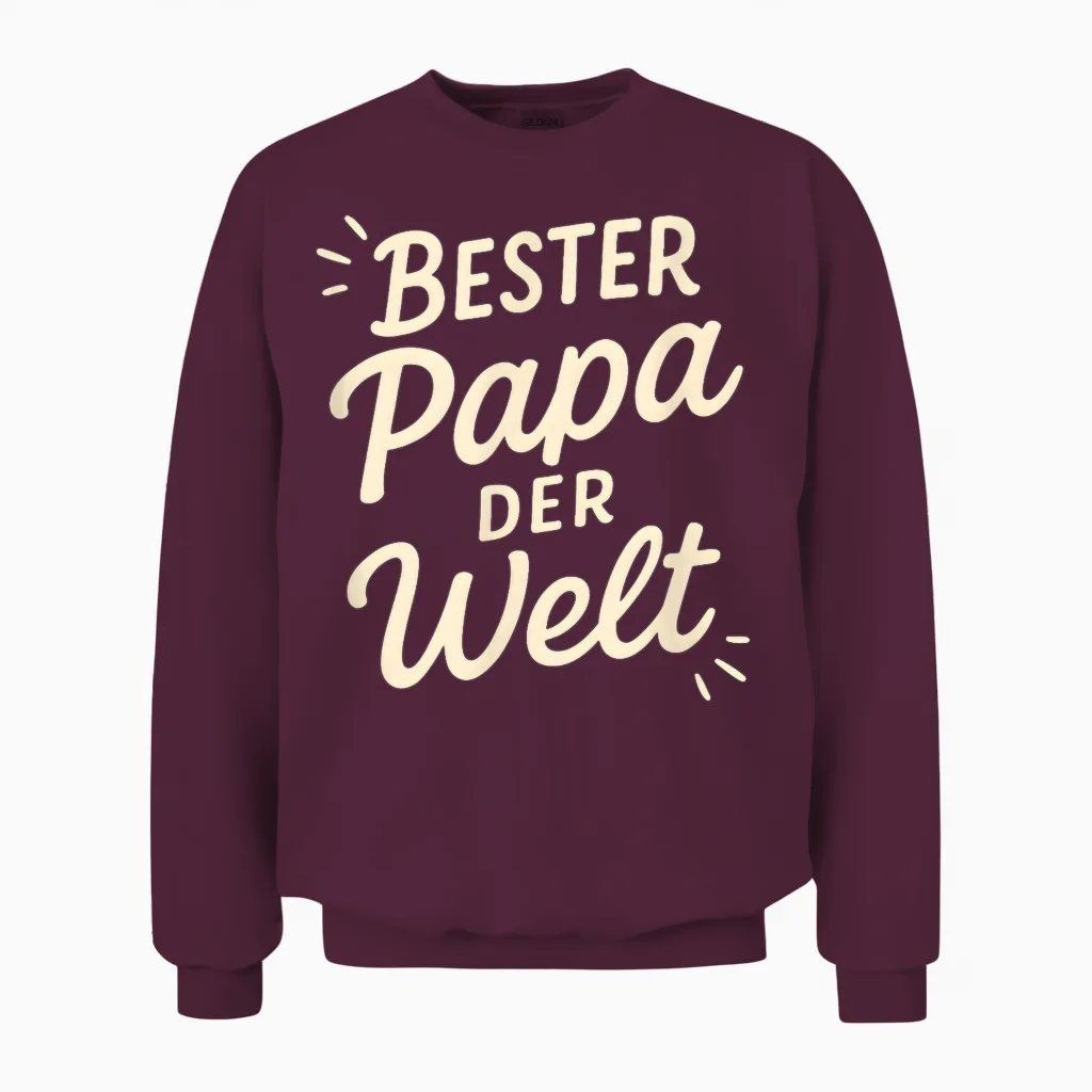 Bester Der Welt Geschenkidee Vatertag Papa Männer Spruch Unisex Sweatshirt in Maroon