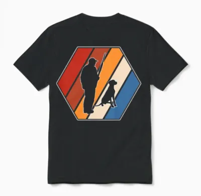 Hunting Retro Unisex T-Shirt - Black