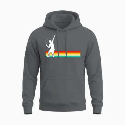 Tennis Retro Unisex Hoodie - Charcoal
