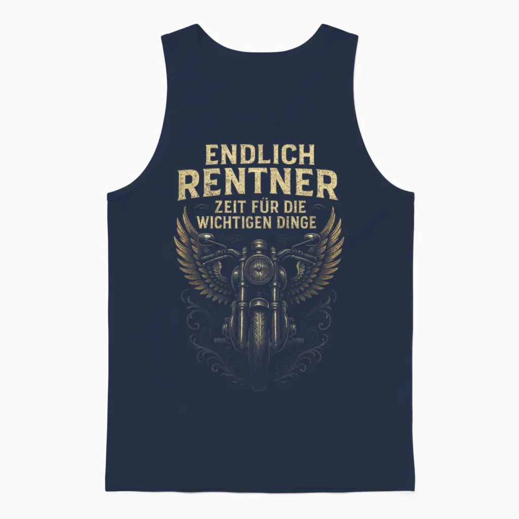 Endlich Rentner – Zeit Für Die Wichtigen Unisex Tank Top in Navy