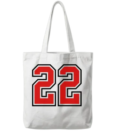 22 Sports Jersey Football Number Tote Bags - White