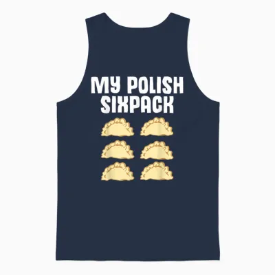 Teigtasche Witz Sixpack Polen Pole Polnisch Polska Pierogi Unisex Tank Top - Navy