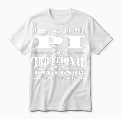 Funny Pi Day Unisex T-Shirt - White