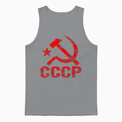 Hammer and Sickle of Communist Cccp of Soviet Russia. T-Shirt, Black Unisex Tank Top - Sport Grey