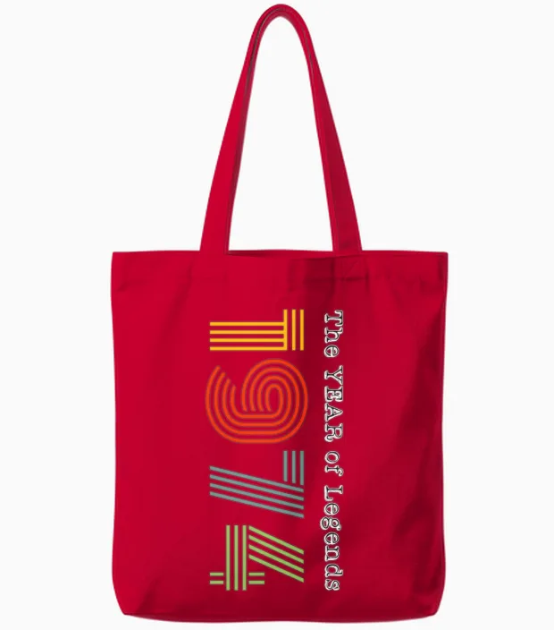 1974 50th Birthday Tote Bags in Red
