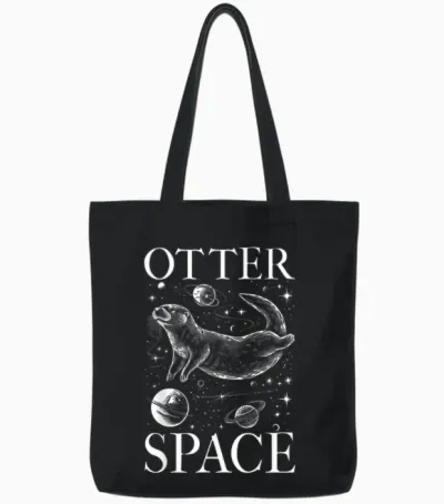 Otter Lover I'm from Otter Space Lustiges Sea Otter Wortspiel Tote Bags - Black