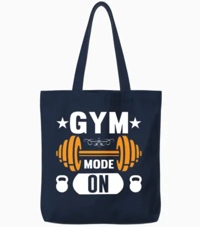 Gym Mode On Tote Bags - Navy