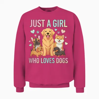 Funny Just a Girl Who Loves Dogs Unisex Sweatshirt - Heliconia