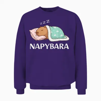 Napybara Pyjama Amusant Et Mignon Capybara Pour Dormir Unisex Sweatshirt - Purple