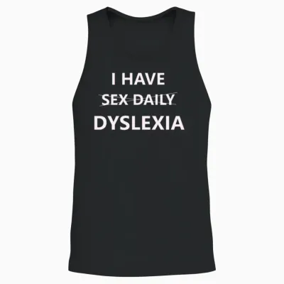 Funny Adult Text Only Tee for Men and Women Unisex Tank Top - Black
