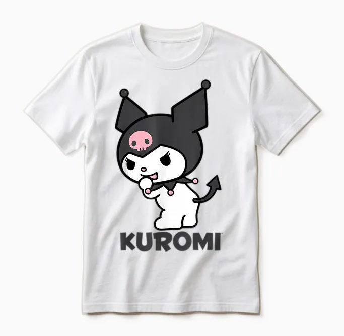 Sanrio Kuromi Backside Logo Unisex T-Shirt in White